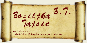 Bosiljka Tajsić vizit kartica